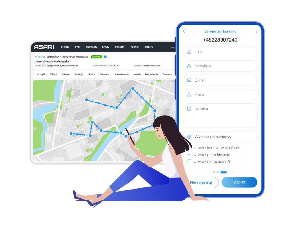 ASARI TRACKER z lokalizacją telefonu
