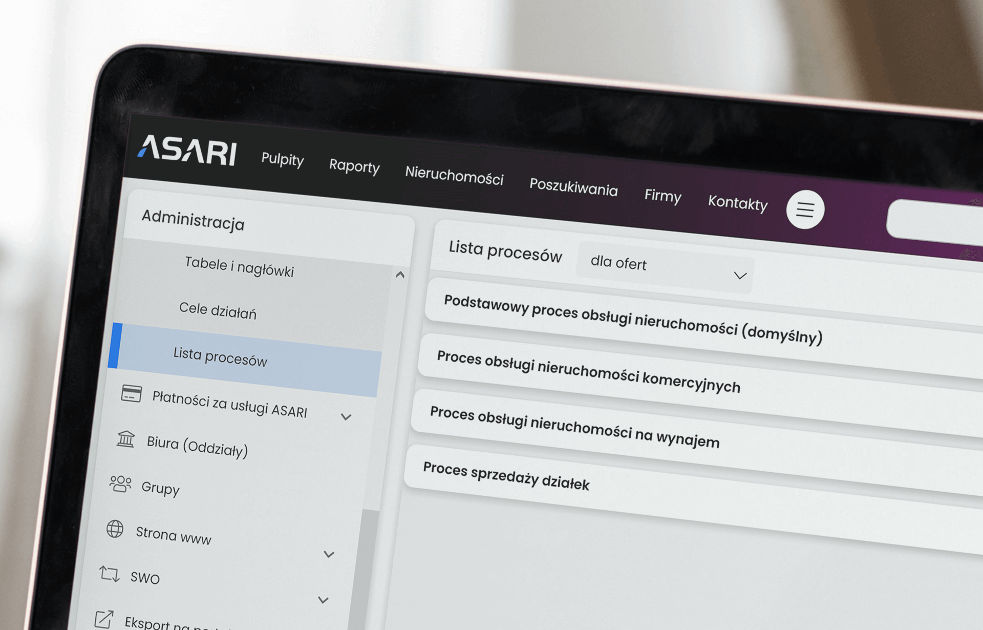 Definiowanie procesów w ASARI CRM