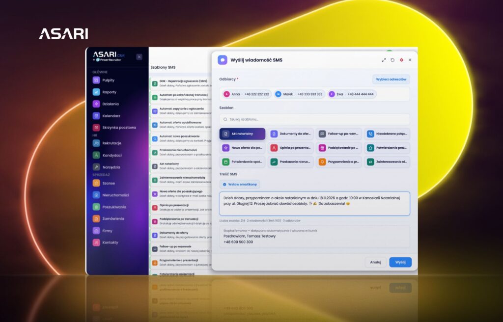 Wysyłka SMS z modułów CRM i gotowe szablony wiadomości